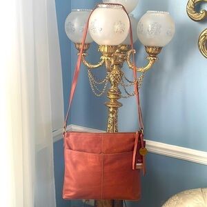 Brand New Margot Genuine Leather Leah Hobo Zip Crossbody Purse Adjustable Strap